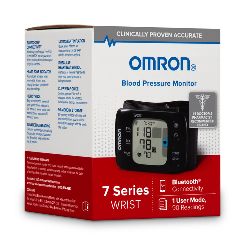 Omron® 7 Series Digital Blood Pressure Wrist Unit, Automatic Inflation, Adult, One Size Fits Most