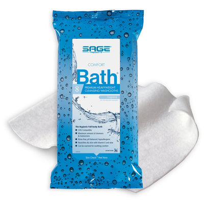 Comfort Bath® Cleansing Washcloths, Heavyweight, Soft Pack