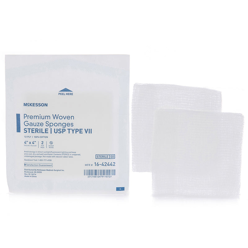 McKesson Sterile USP Type VII Gauze Sponge, 4 x 4 Inch