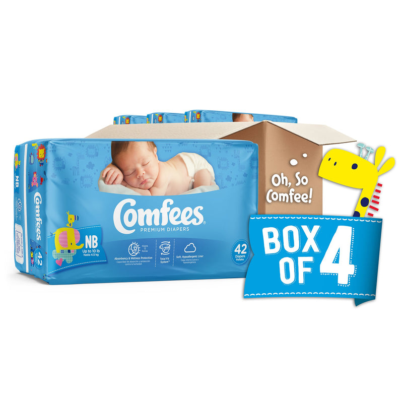 Attends Comfees Premium Baby Diapers, Unisex, Tab Closure, Newborn