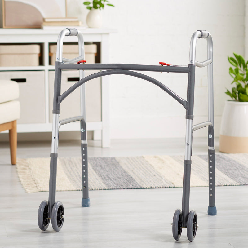 McKesson Steel Bariatric Folding Walker, 32 – 39 Inch Height