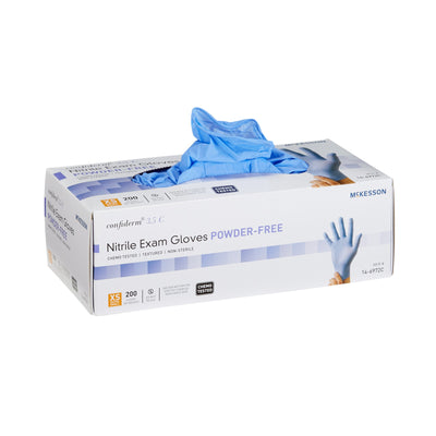 McKesson Confiderm® 3.5C Nitrile Exam Glove, Extra Small, Blue