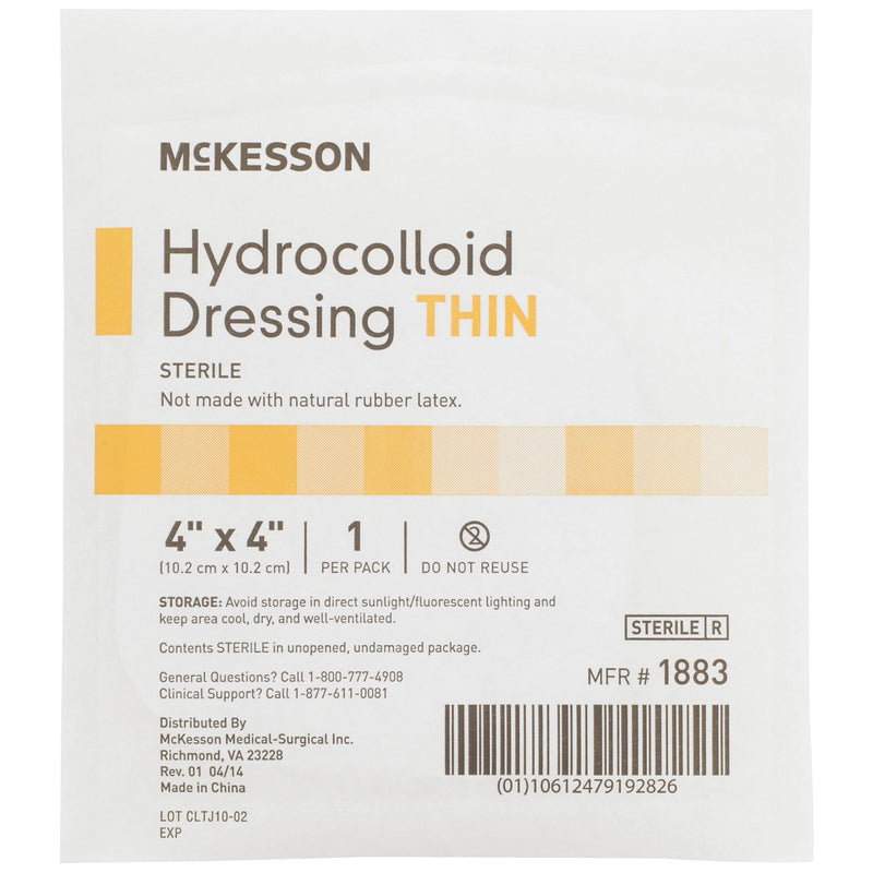 McKesson Hydrocolloid Dressing, 4 x 4 Inch