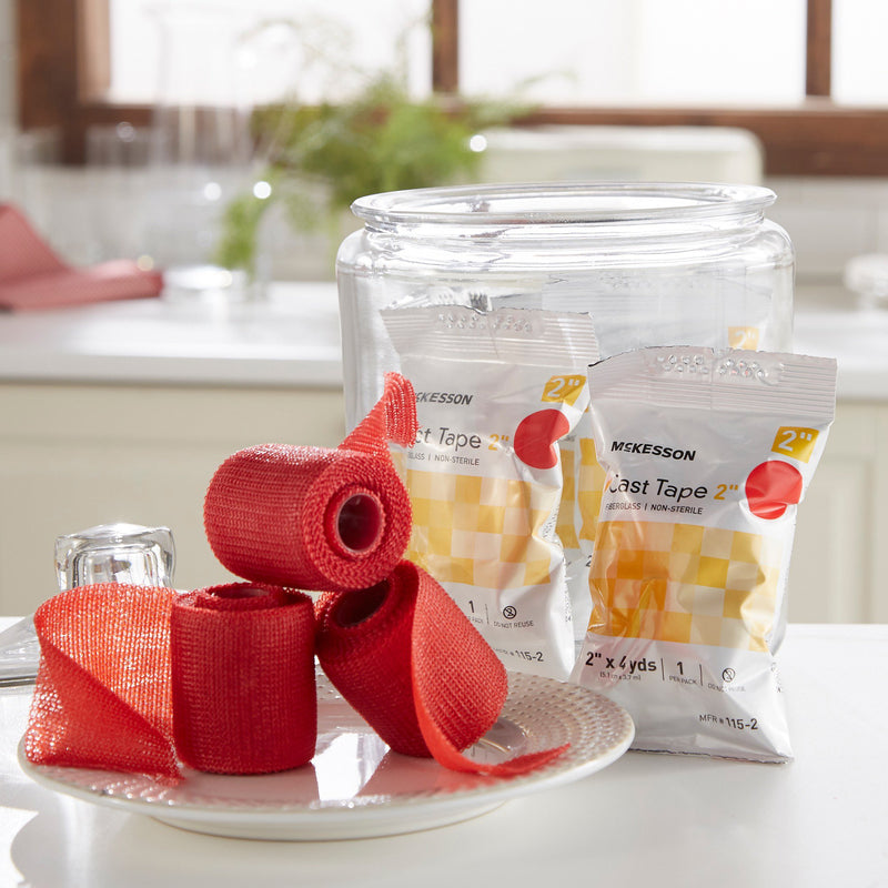 McKesson Red Cast Tape, 2 Inch x 4 Yard