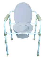 McKesson Folding, Fixed Arm, Steel Commode Chair, 17 – 23 Inch