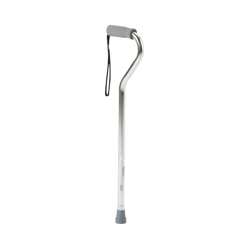 McKesson Aluminum Silver Offset Cane, 30 – 39 Inch Height