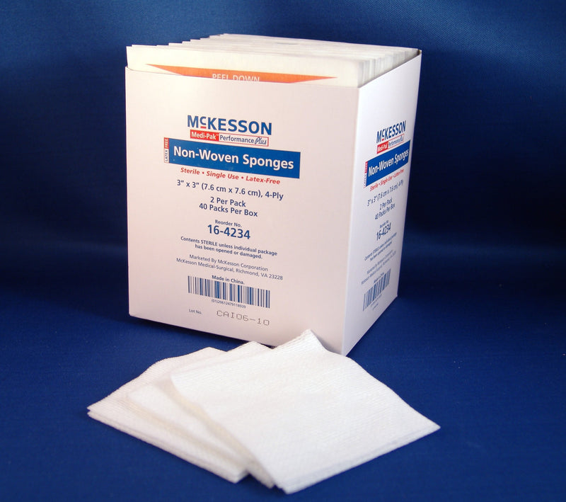 McKesson Sterile Nonwoven Sponge, 3 x 3 Inch