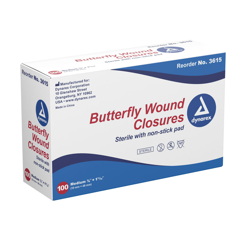 dynarex® Butterfly Wound Closure Strip, 3/8 by 1-13/16 Inches