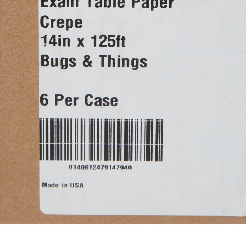 McKesson Crepe Table Paper, 14 Inch x 125 Foot, Print (Bugs and Things)