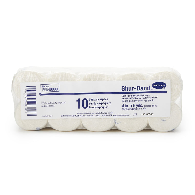 Shur-Band® LF Single Hook and Loop Closure Elastic Bandage, 4 Inch x 5 Yard