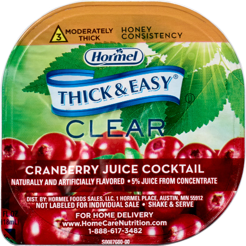 Thick & Easy® Clear Honey Consistency Cranberry Juice Thickened Beverage, 4-ounce Cup