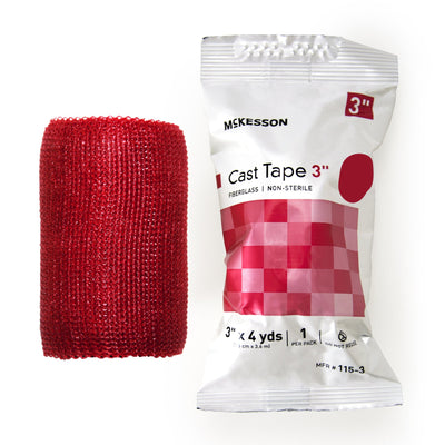 McKesson Cast Tape, Red, 3 Inch x 4 Yard