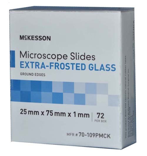 McKesson Glass Microscope Slide, 25 x 75 x 1 mm
