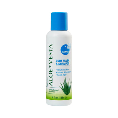 ConvaTec Aloe Vesta Shampoo, Body Wash, 4 oz., Flip Top, Floral/ Aloe Scent