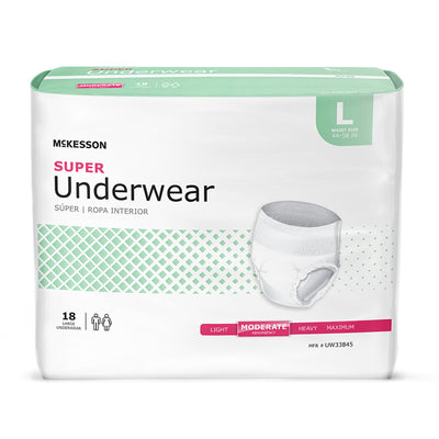 McKesson Super Moderate Absorbent Underwear, Large