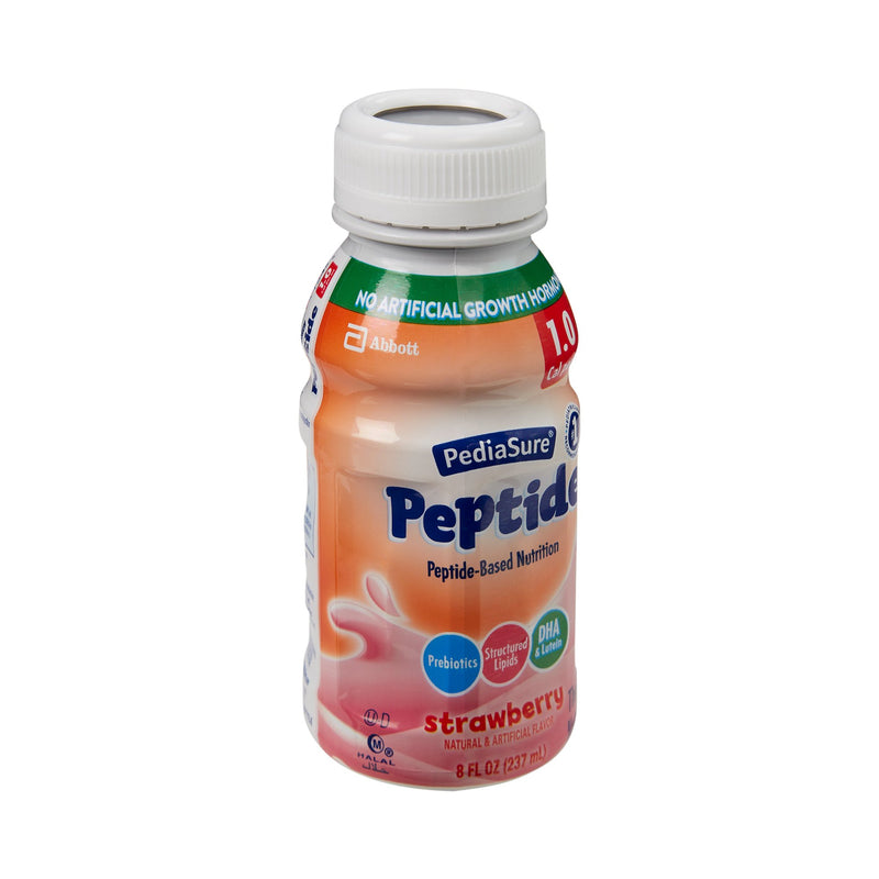 PediaSure® Peptide 1.0 Cal Strawberry Pediatric Oral Supplement / Tube Feeding Formula, 8 oz. Bottle