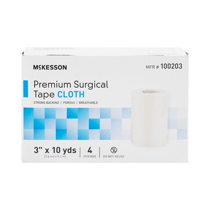 McKesson Silk-Like Cloth Medical Tape, 3 Inch x 10 Yard, White