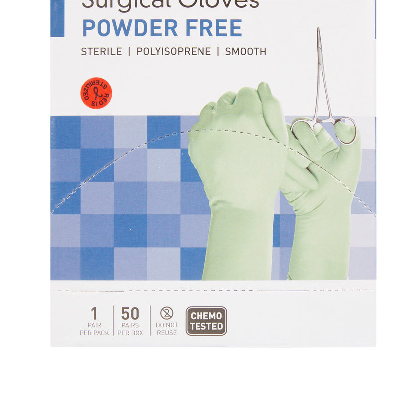 McKesson Perry® Polyisoprene Standard Cuff Length Surgical Glove, Size 7½, Green