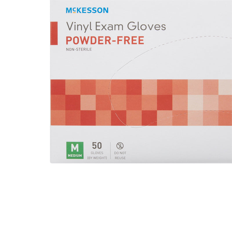 McKesson Confiderm® Vinyl Exam Glove, Medium, Clear