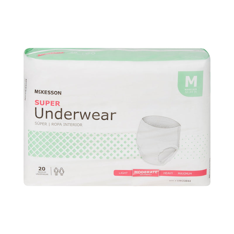 McKesson Super Moderate Absorbent Underwear, Medium