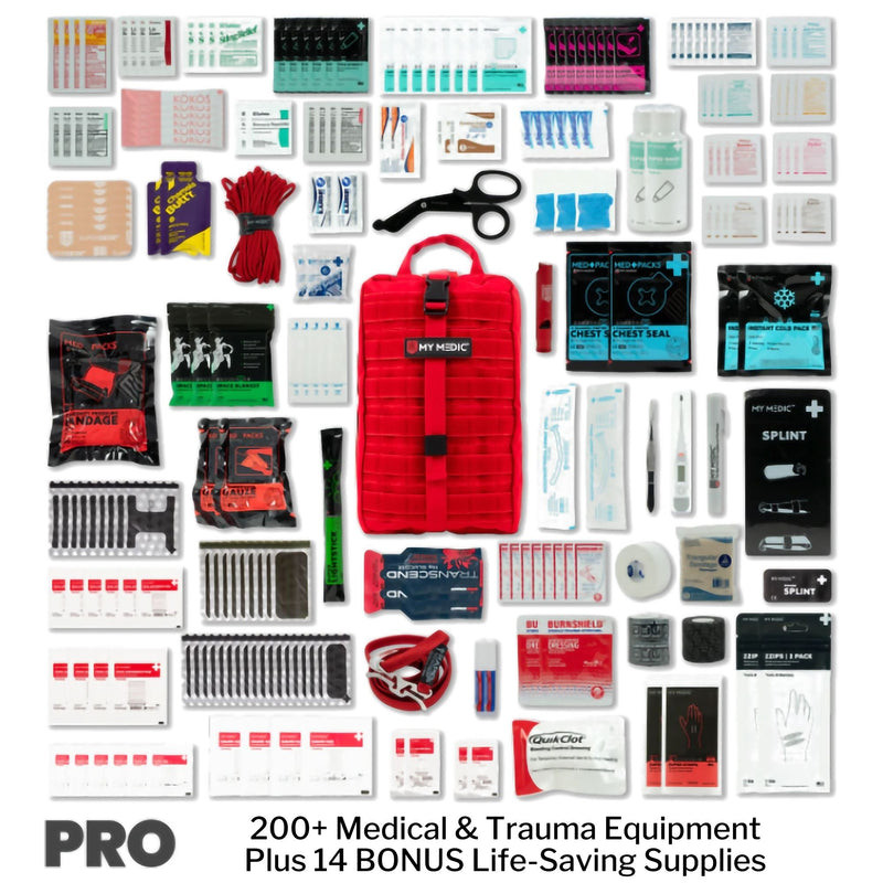 My Medic MyFAK Pro First Aid Kit, Large Trauma Kit with Medical Supplies - Black
