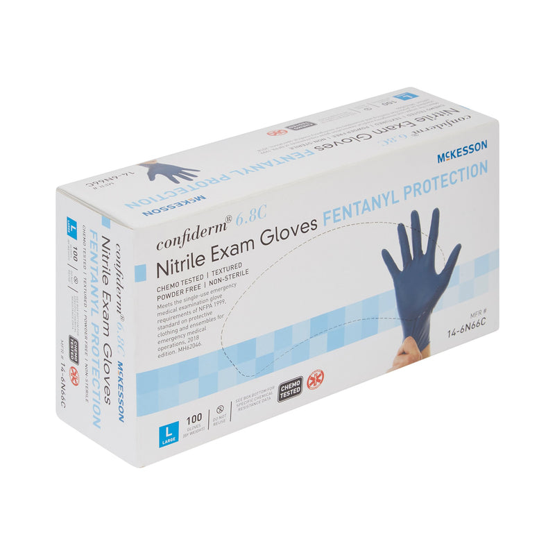 McKesson Confiderm® 6.8C Nitrile Exam Glove, Large, Blue