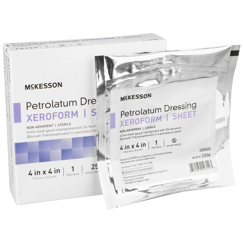 McKesson Xeroform® Petrolatum Dressing, 4 x 4 Inch