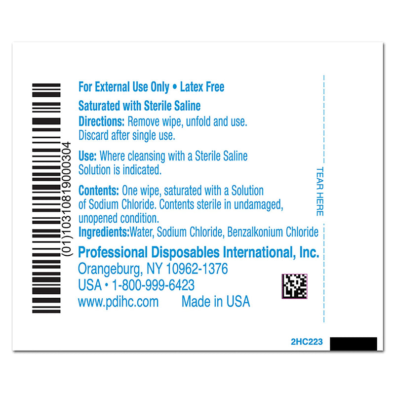 Hygea® Unscented Saline Wipe, Individual Packet