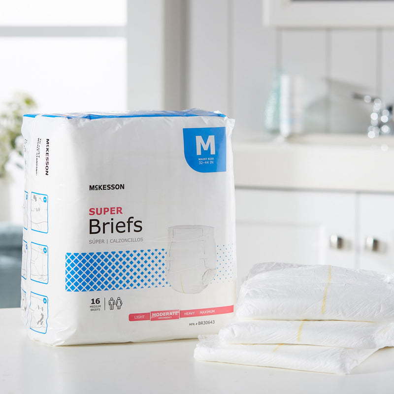 McKesson Super Moderate Absorbency Incontinence Brief, Medium