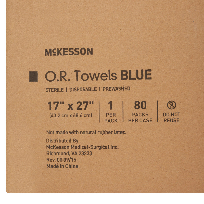 McKesson Blue Sterile O.R. Towel, 17 x 27 Inch