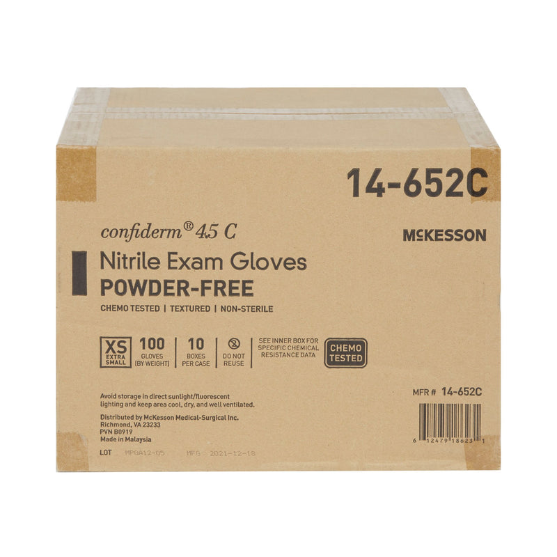 McKesson Confiderm® 4.5C Nitrile Exam Glove, Extra Small, Blue