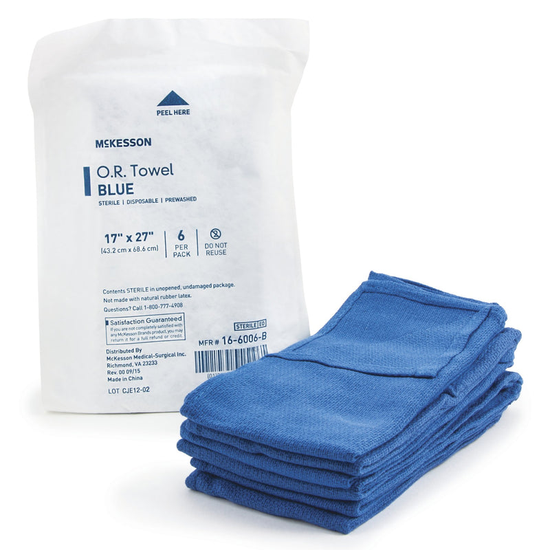 McKesson Blue Sterile O.R. Towel, 17 x 27 Inch