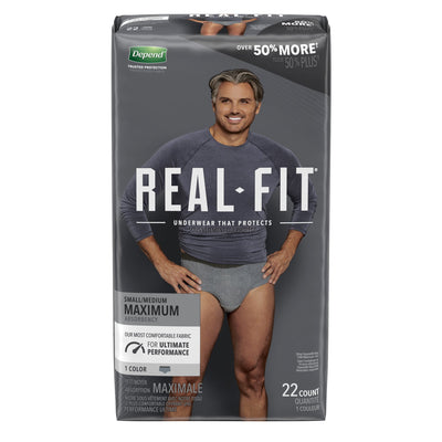 Depend® Real Fit® Maximum Absorbent Underwear, Small / Medium, 22 per Package