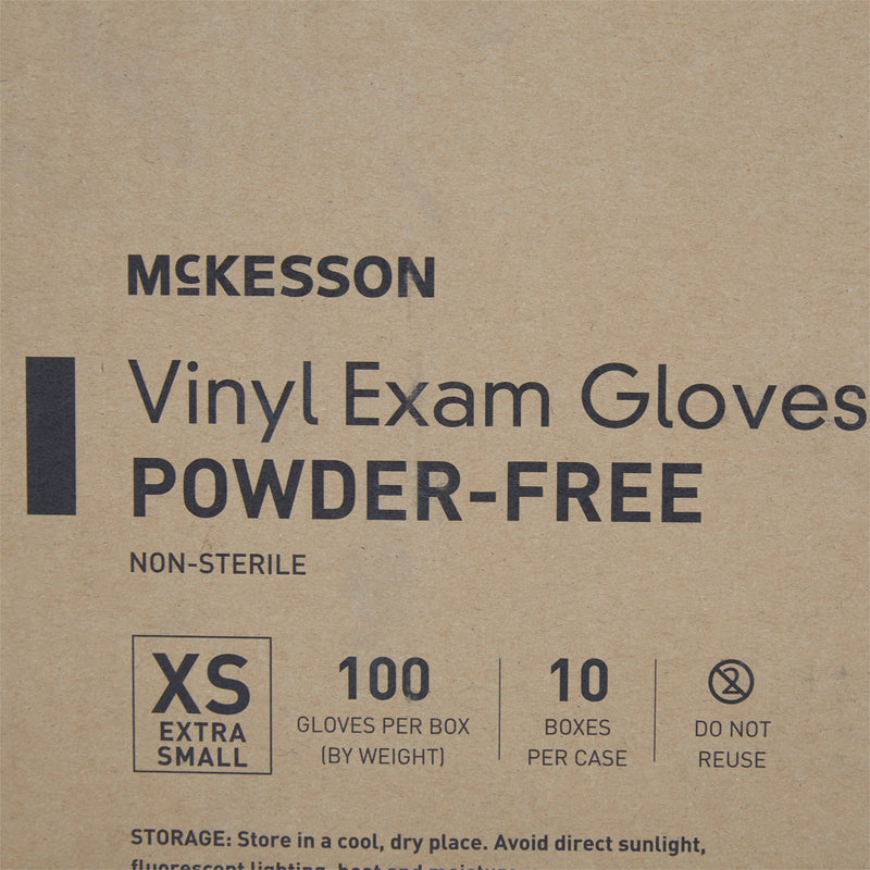 McKesson Vinyl Exam Glove, Extra Small, Clear