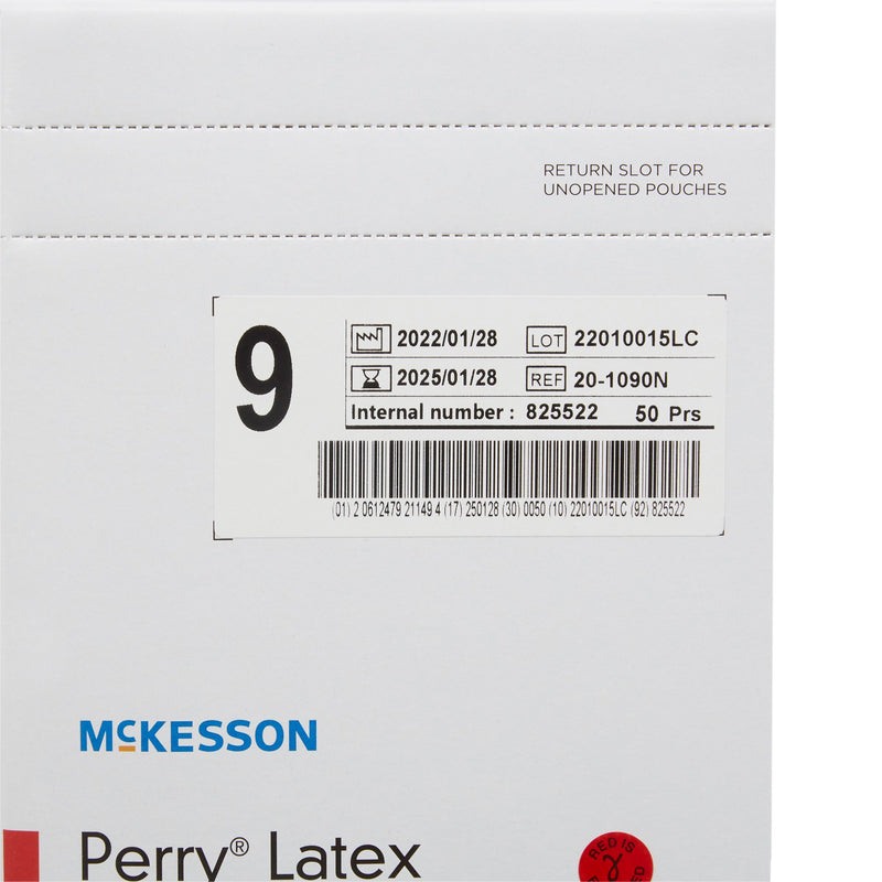 McKesson Perry® Performance Plus Latex Standard Cuff Length Surgical Glove, Size 9, Cream