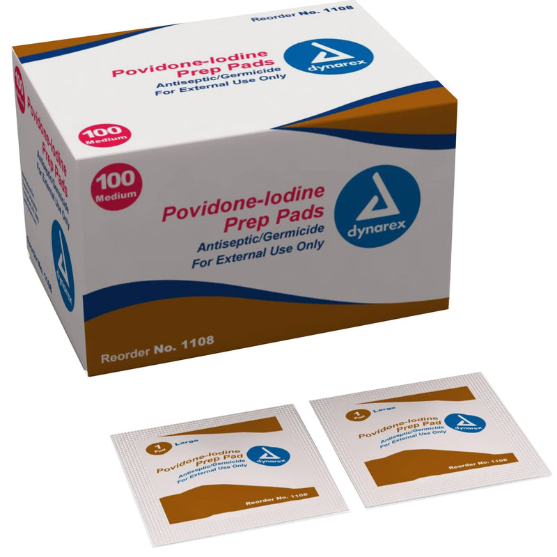 dynarex® Povidone-Iodine Prep Pad, Antiseptic, Non-Woven