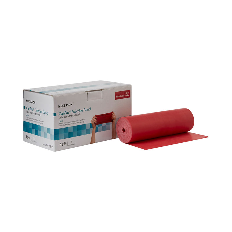 McKesson Exercise Resistance Band, Red, 5 Inch x 6 Yard, Light Resistance