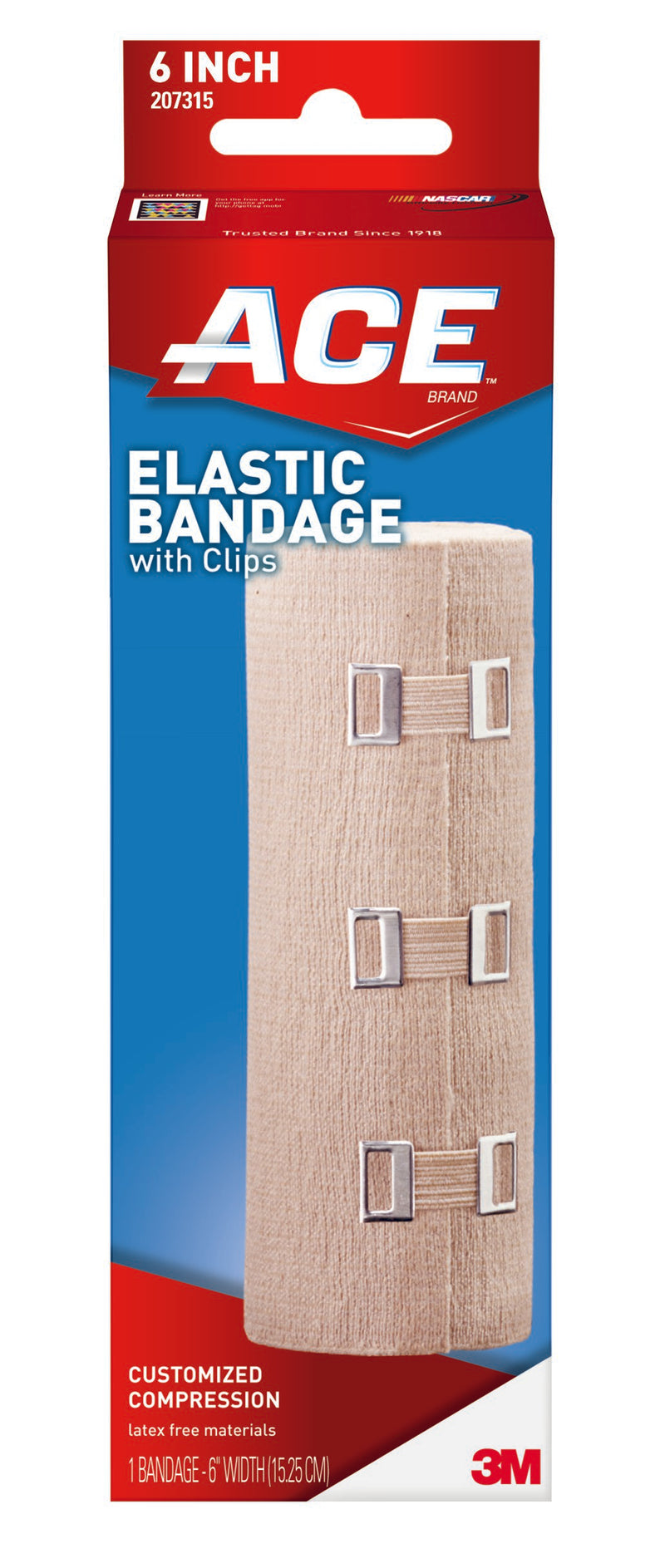 3M™ ACE™ Clip Detached Closure Elastic Bandage, 6 Inch x 5-1/3 Foot