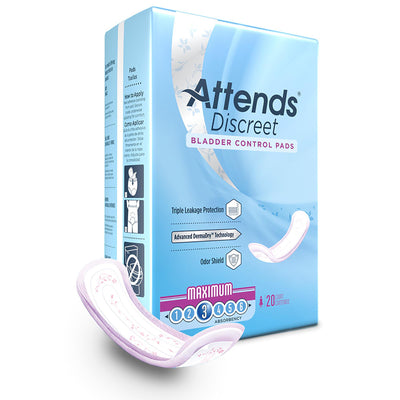 Attends® Discreet Women's Maximum Bladder Control Pad, 13-Inch Length