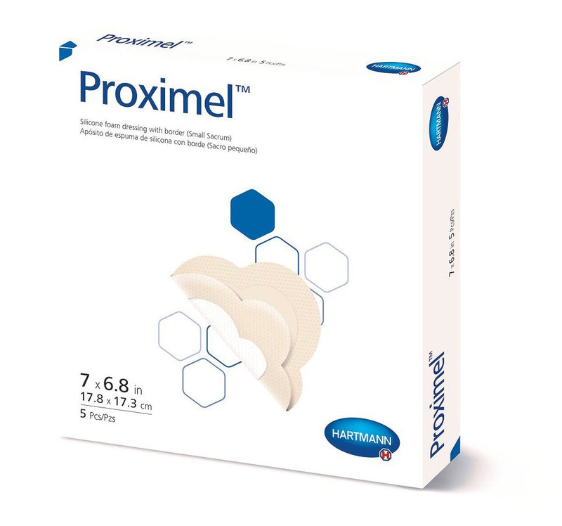 Proximel™ Silicone Adhesive with Border Silicone Foam Dressing, 6-4/5 x 7 Inch