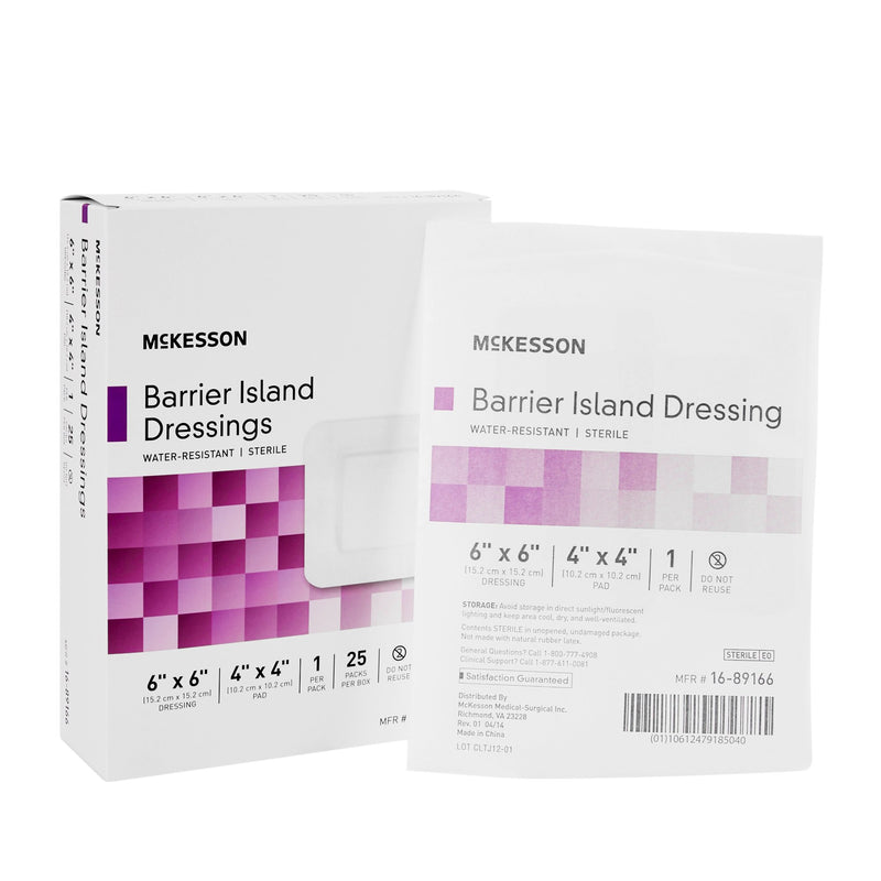 McKesson Composite Barrier Island Dressing, 6 x 6 Inch