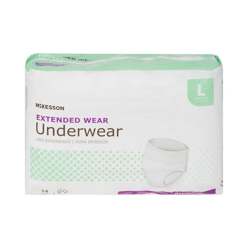 McKesson Extended Wear Maximum Absorbent Underwear, Large