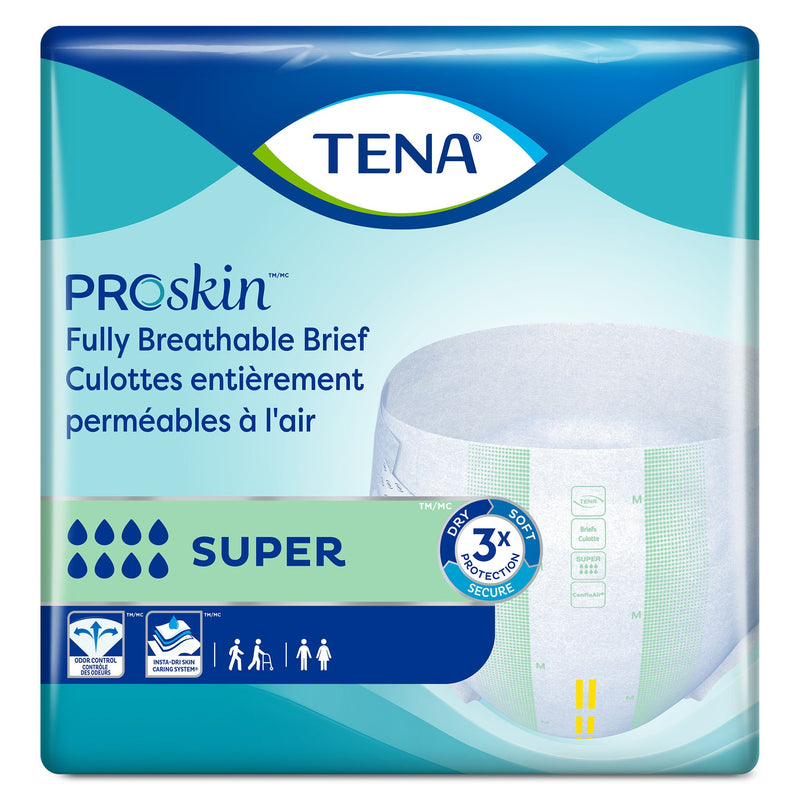 TENA Super Adult Heavy-Absorbent Incontinence Brief, Medium