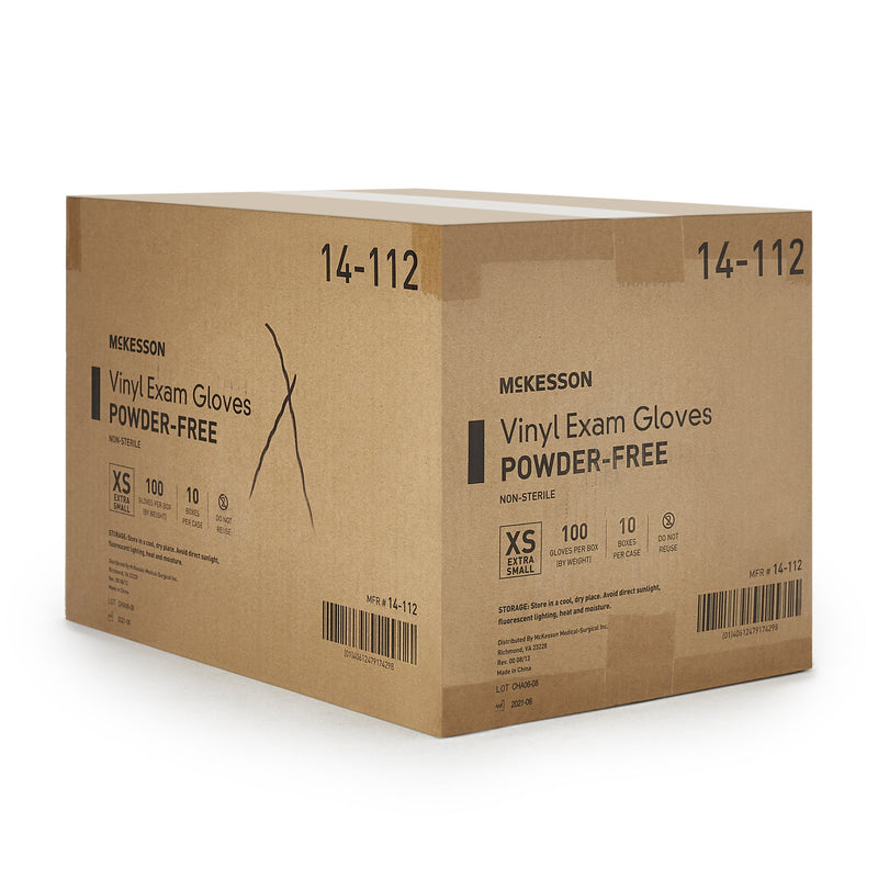 McKesson Vinyl Exam Glove, Extra Small, Clear