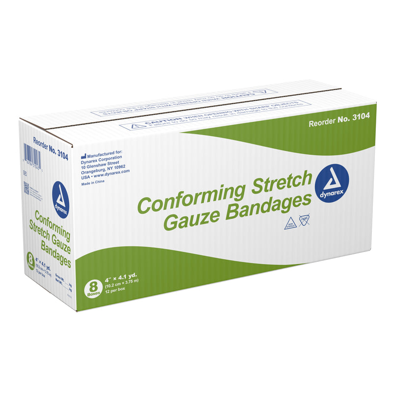 Dynarex® NonSterile Conforming Bandage, 4 Inch x 4-1/10 Yard