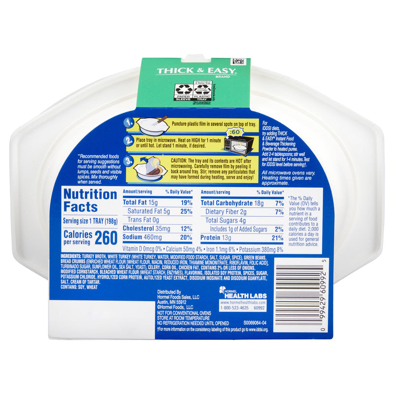 Thick & Easy® Purées Turkey with Stuffing and Green Beans Purée, 7 oz. Tray
