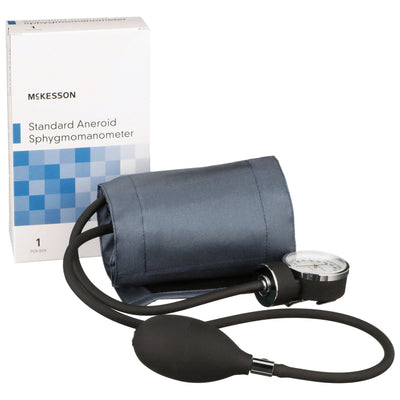 McKesson Brand Aneroid Sphygmomanometer with Cuff, 2-Tube, Pocket-Size, Handheld, Adult Medium Cuff, Navy