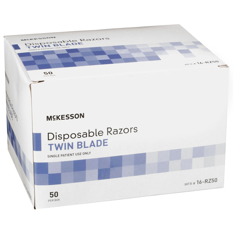 McKesson Twin-Blade Disposable Razor, Blue