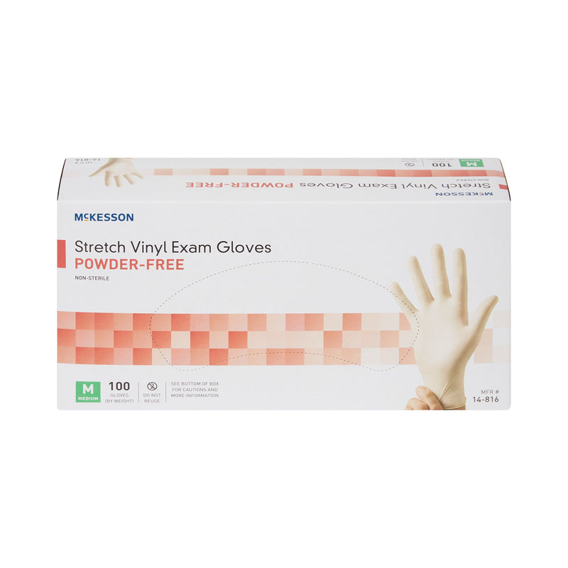 McKesson Stretch Vinyl Exam Glove, Medium, Ivory