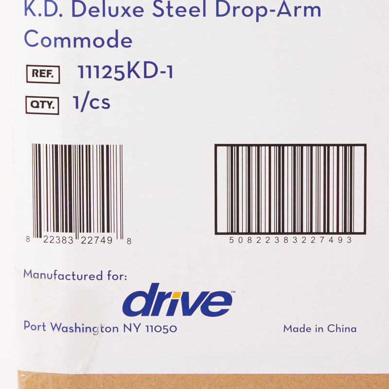 drive™ Deluxe Steel Drop-Arm Commode Chair